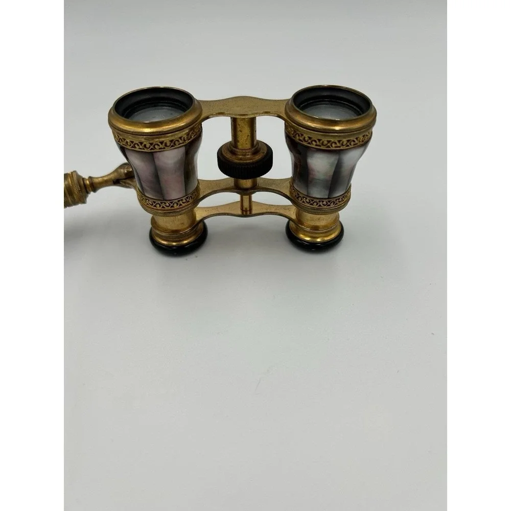 J. F. M. Paris Mother of Pearl Brass Opera Glasses Pre-1930 France